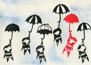 Landing Dreamstealers, 2010 (olje og akvarell på papir)